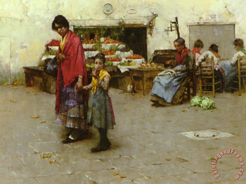 A Day at The Market painting - Albert Chevallier Tayler A Day at The Market Art Print