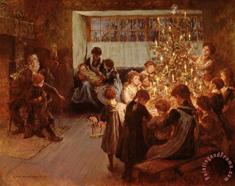 The Christmas Tree painting - Albert Chevallier Tayler The Christmas Tree Art Print