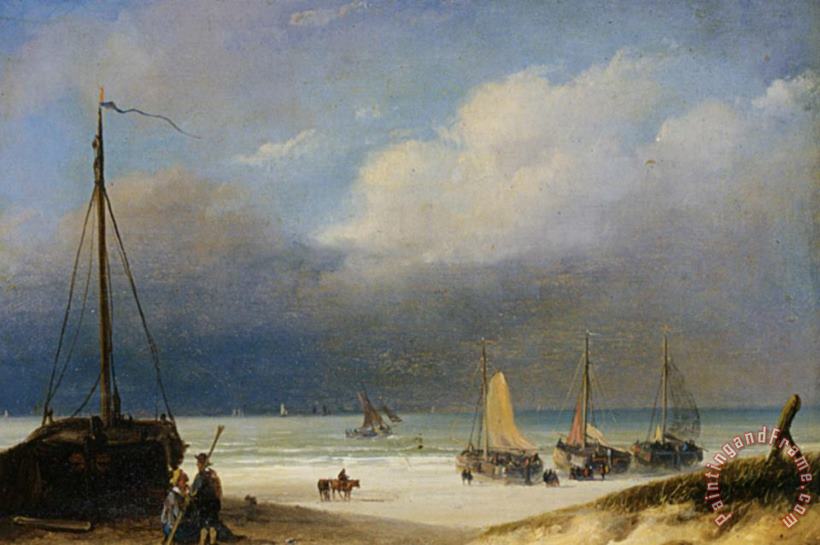 Bomschuiten on The Beach painting - Albert Roosenboom Bomschuiten on The Beach Art Print