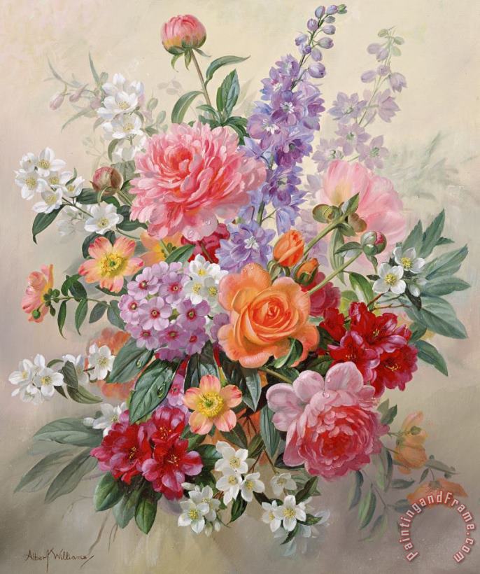 Albert Williams A High Summer Bouquet Art Painting