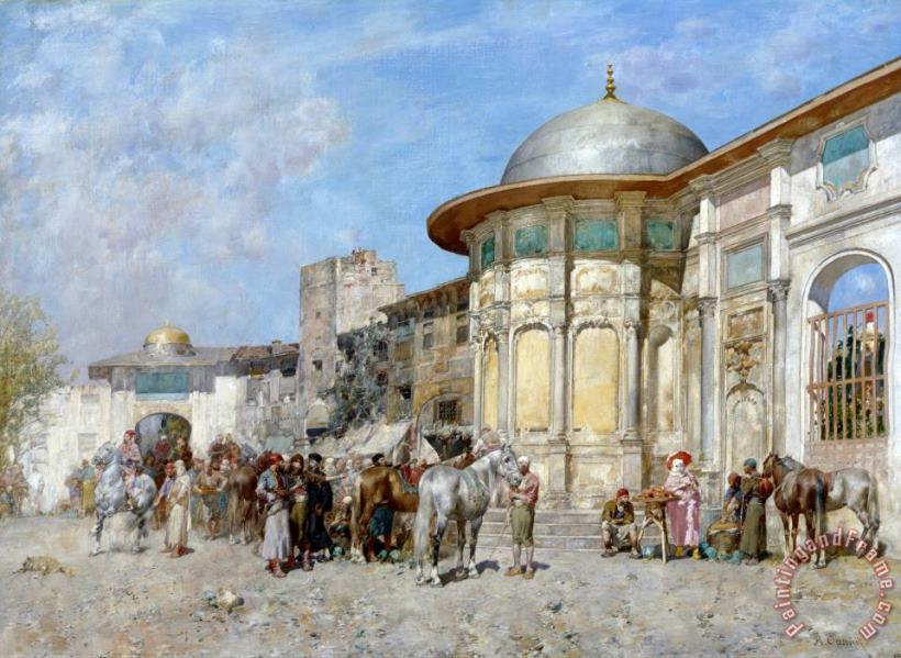Alberto Pasini Horse Market, Syria Art Painting