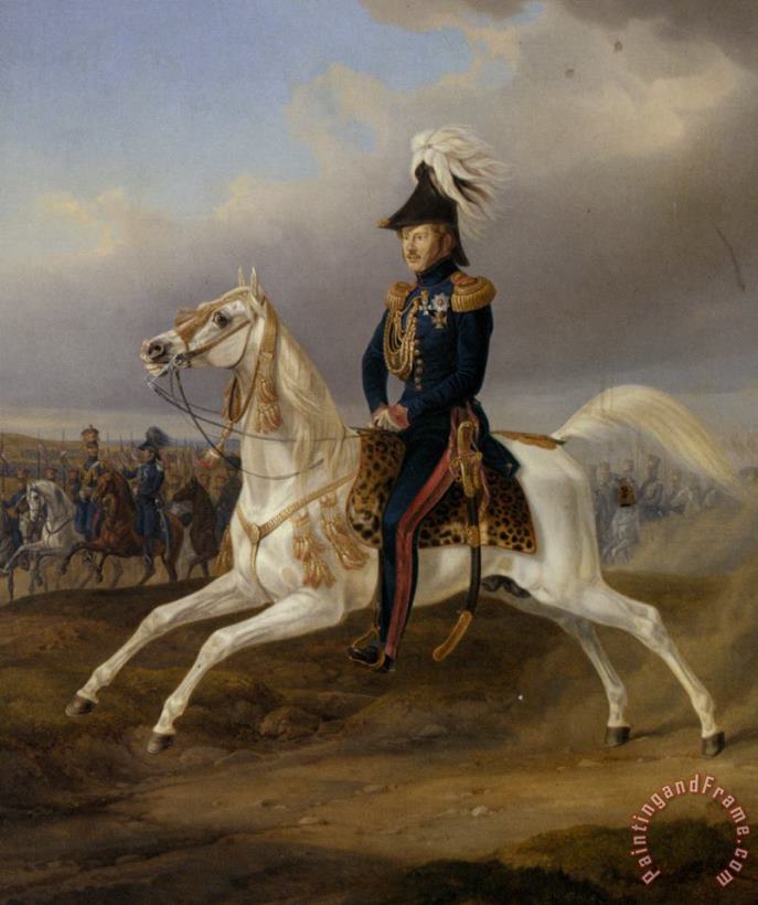Albrecht Adam King William I of Wurttemberg on Horseback Art Print