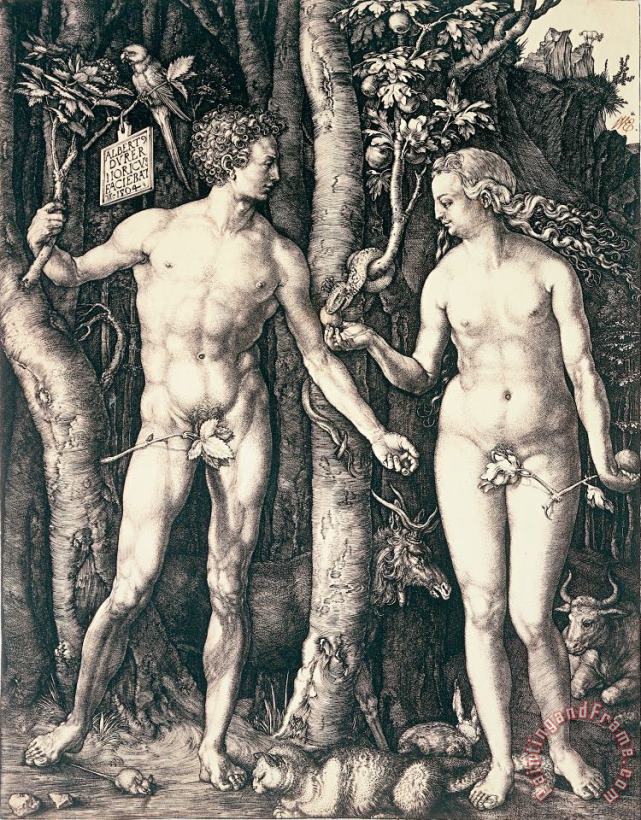 Adam and Eve painting - Albrecht Durer Adam and Eve Art Print