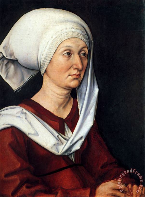 Portrait of Barbara Dürer painting - Albrecht Durer Portrait of Barbara Dürer Art Print