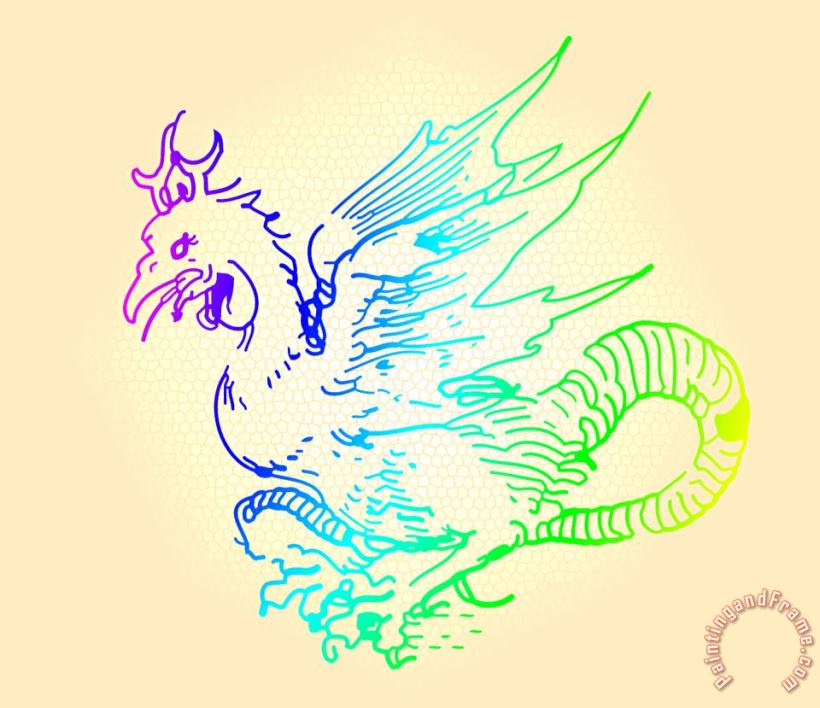 Rainbow Dragon painting - Albrecht Durer Rainbow Dragon Art Print
