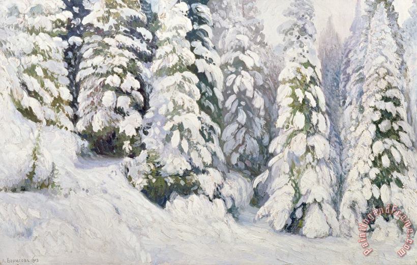 Winter Tale painting - Aleksandr Alekseevich Borisov Winter Tale Art Print