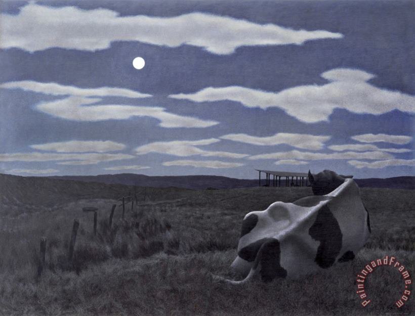 Alex Colville Moon And Cow Art Painting