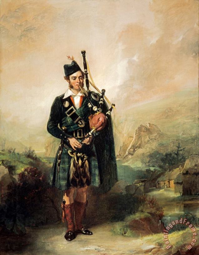 Angus Mackay, 1812 1859. Piper to Queen Victoria, 1843 1853 painting - Alexander Johnston Angus Mackay, 1812 1859. Piper to Queen Victoria, 1843 1853 Art Print