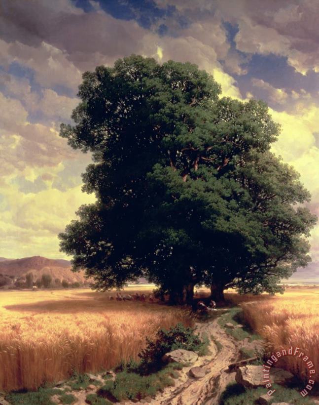 Alexandre Calame Landscape With Oaks Art Painting