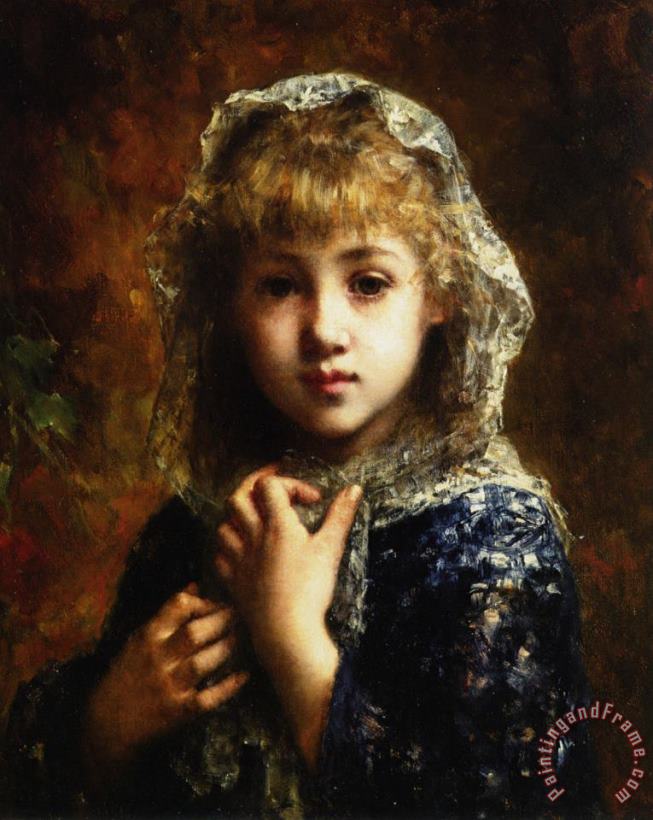 A Young Beauty painting - Alexei Alexeivich Harlamoff A Young Beauty Art Print