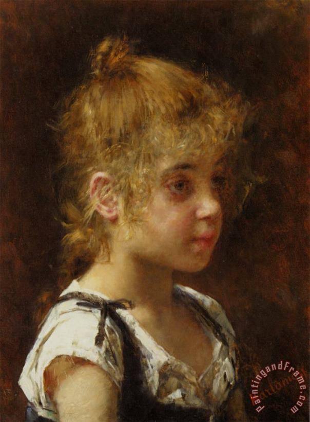 Alexei Alexeivich Harlamoff Portrait of a Young Girl Art Painting
