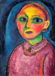 Alexej von Jawlensky Brustbild Einer Frau in Rotlichem Gewand
