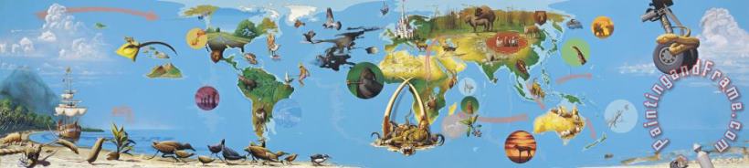 A Recent History of The World painting - Alexis Rockman A Recent History of The World Art Print