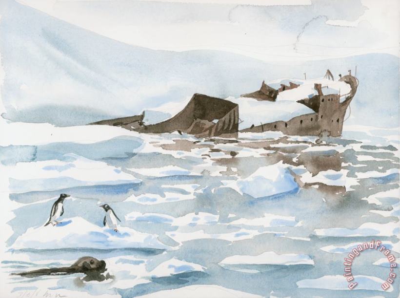 Untitled (antarctica 6) painting - Alexis Rockman Untitled (antarctica 6) Art Print