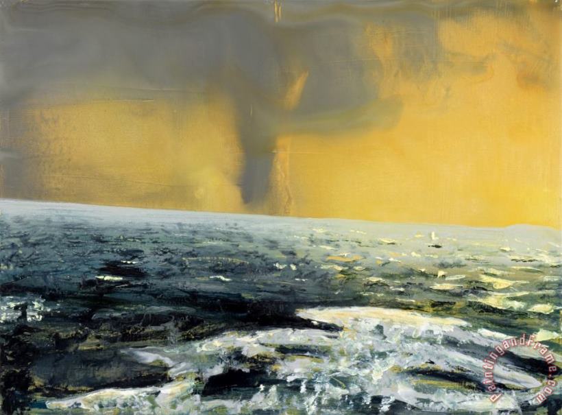 Waterspout, Yellow Sky painting - Alexis Rockman Waterspout, Yellow Sky Art Print