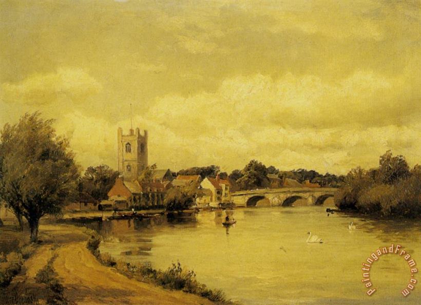 Henley on Thames painting - Alfred Fontville De Breanski Henley on Thames Art Print