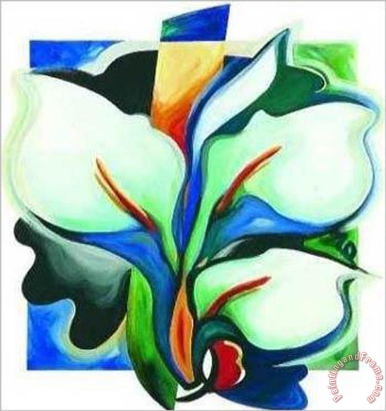 Calla Lilies Grande painting - alfred gockel Calla Lilies Grande Art Print