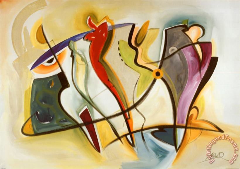 alfred gockel Group Gyrations I Art Painting