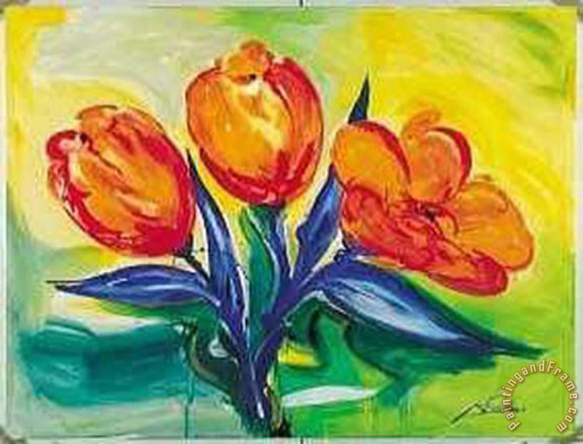 alfred gockel Orange Tulips Art Painting