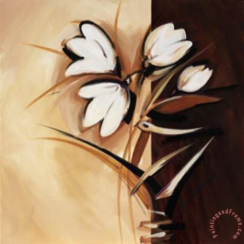 Split Flowers Freesia painting - alfred gockel Split Flowers Freesia Art Print