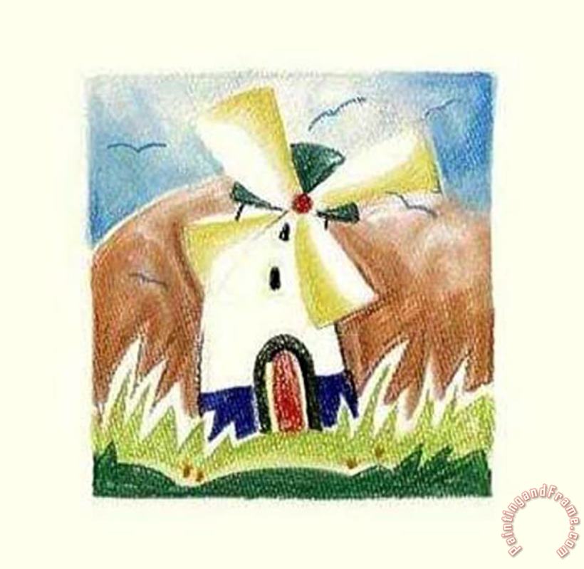 Windmill painting - alfred gockel Windmill Art Print