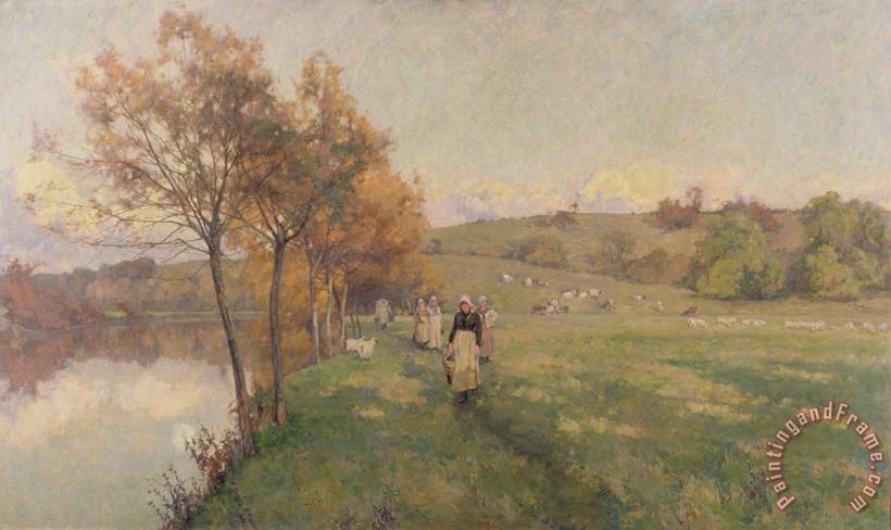 Meadows by the Avon painting - Alfred Parsons Meadows by the Avon Art Print