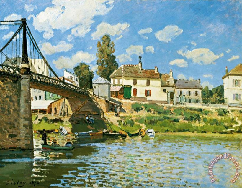 Bridge At Villeneuve-la-garenne painting - Alfred Sisley Bridge At Villeneuve-la-garenne Art Print