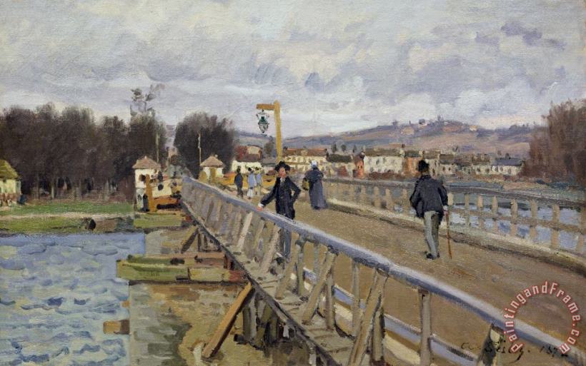 Footbridge At Argenteuil painting - Alfred Sisley Footbridge At Argenteuil Art Print