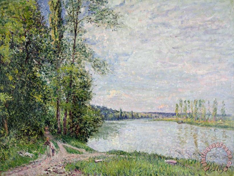 Alfred Sisley The Riverside Road from Veneux to Thomery Art Painting