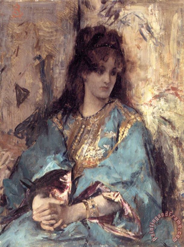 Alfred Stevens A Woman Seated in Oriental Dress Art Print