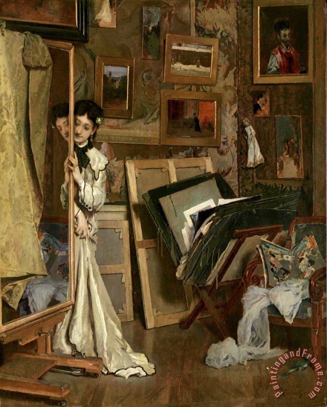 The Psyche (my Studio) painting - Alfred Stevens The Psyche (my Studio) Art Print