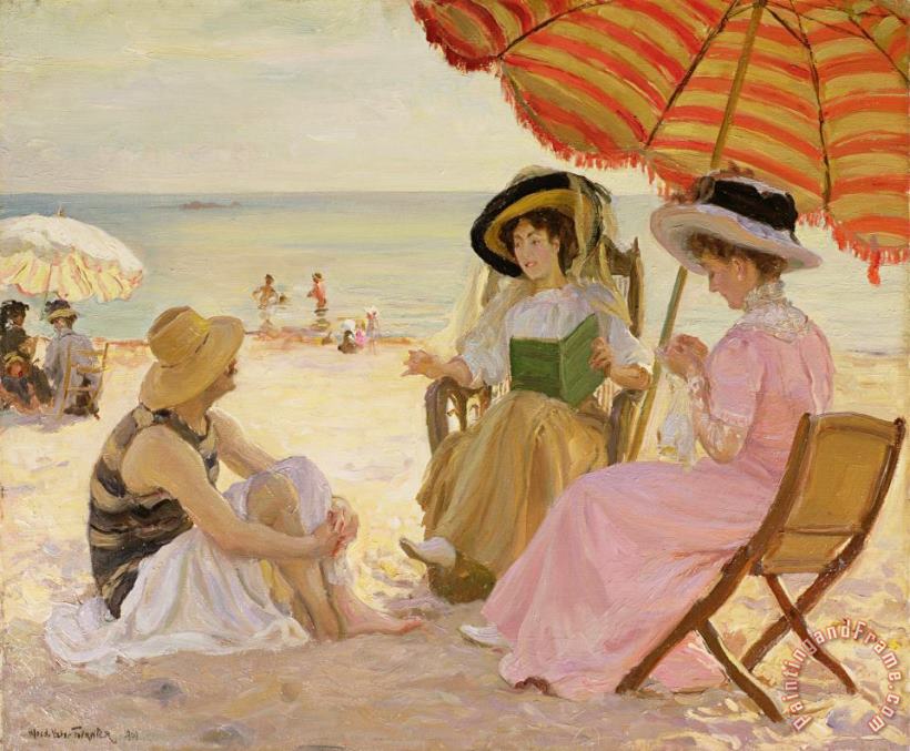 Alfred Victor Fournier The Beach Art Painting