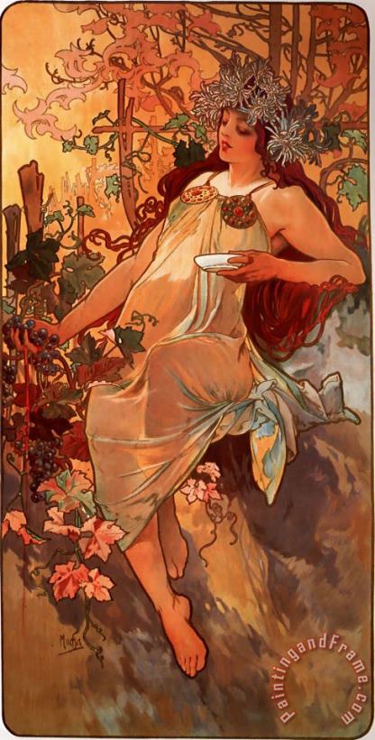 Alphonse Maria Mucha Autumn Art Painting