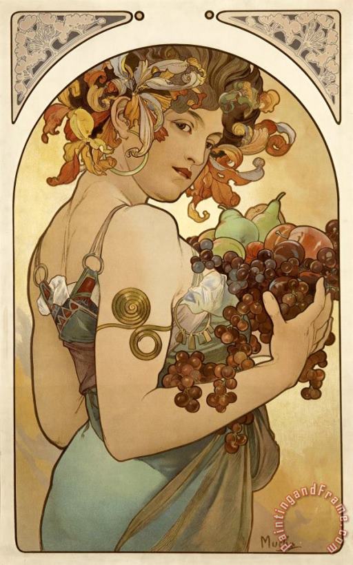Alphonse Maria Mucha Fruit Art Print