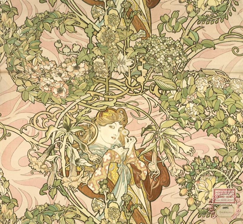 Alphonse Maria Mucha Lady with Daisy (femme ˆ Marguerite) Art Print