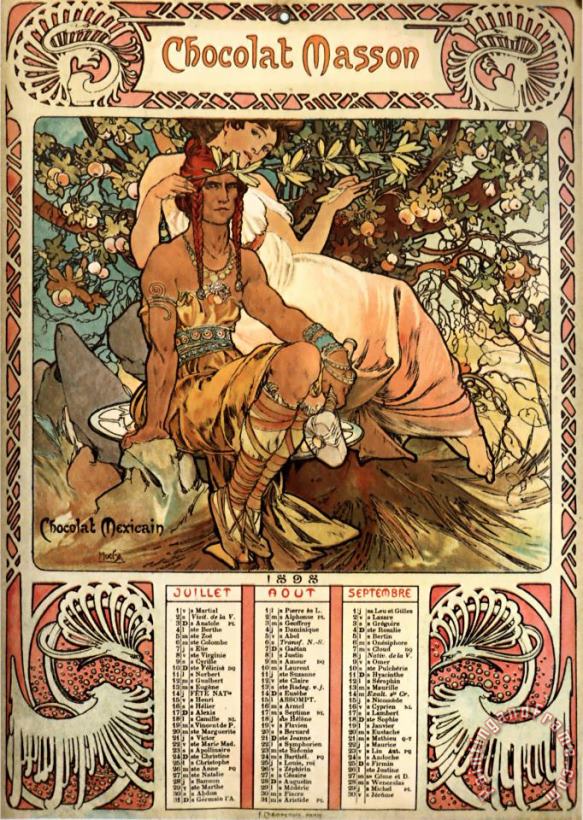 Alphonse Maria Mucha Manhood (calendar) Art Print
