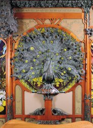 Alphonse Marie Mucha A Peacock From The Central Panel of a Mural From The Fouquet Jewellers in Paris 1901