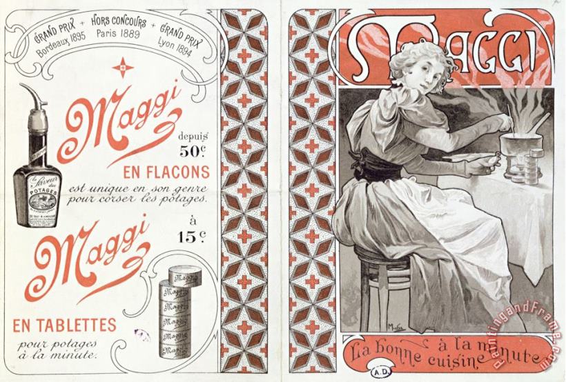 Alphonse Marie Mucha Advertisement for Maggi Late 19th Century Art Painting