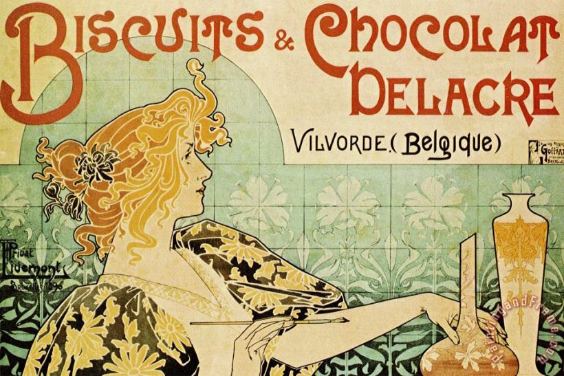 Alphonse Marie Mucha Biscuits And Chocolate Delcare Art Painting