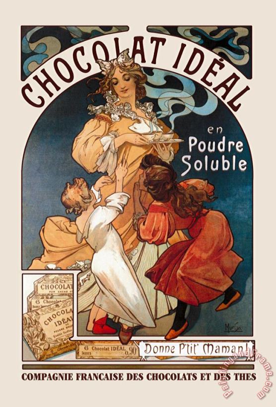 Alphonse Marie Mucha Chocolat Ideal Art Print