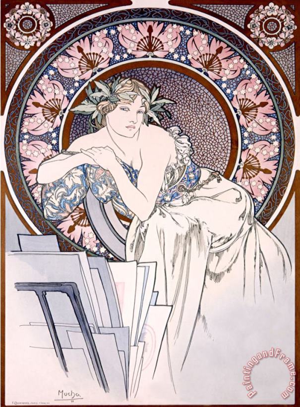 Alphonse Marie Mucha Femme Aux Coquelicots Art Painting