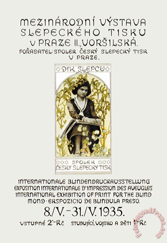 Alphonse Marie Mucha International Exhibition of Print for The Blind Art Painting