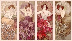Alphonse Marie Mucha Precious Stones And Flowers