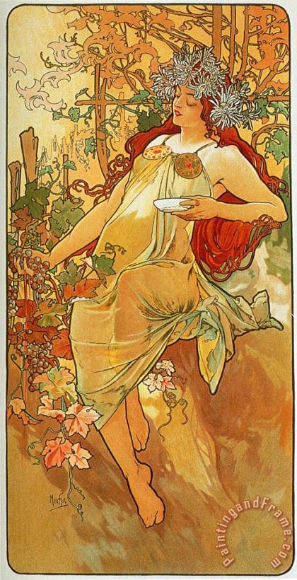 Alphonse Marie Mucha The Autumn 1896 Art Painting