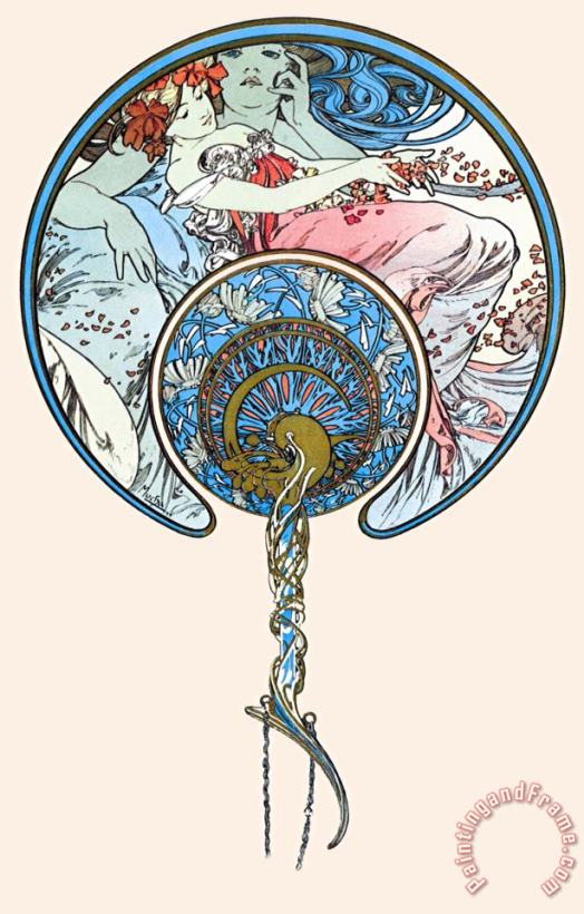 Alphonse Marie Mucha The Passing Wind Takes Youth Away Art Print