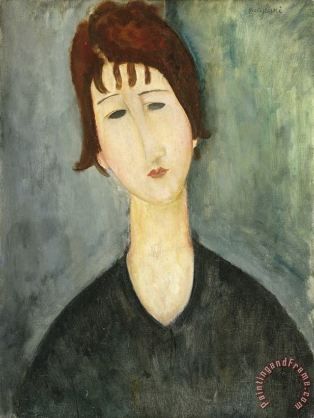 A Woman painting - Amedeo Modigliani A Woman Art Print