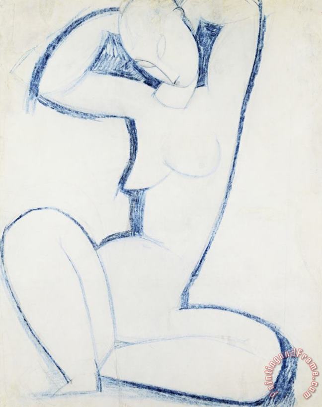 Amedeo Modigliani Blue Caryatid II Art Painting
