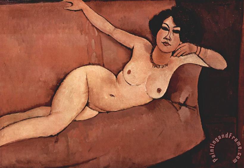 Nude On Sofa painting - Amedeo Modigliani Nude On Sofa Art Print