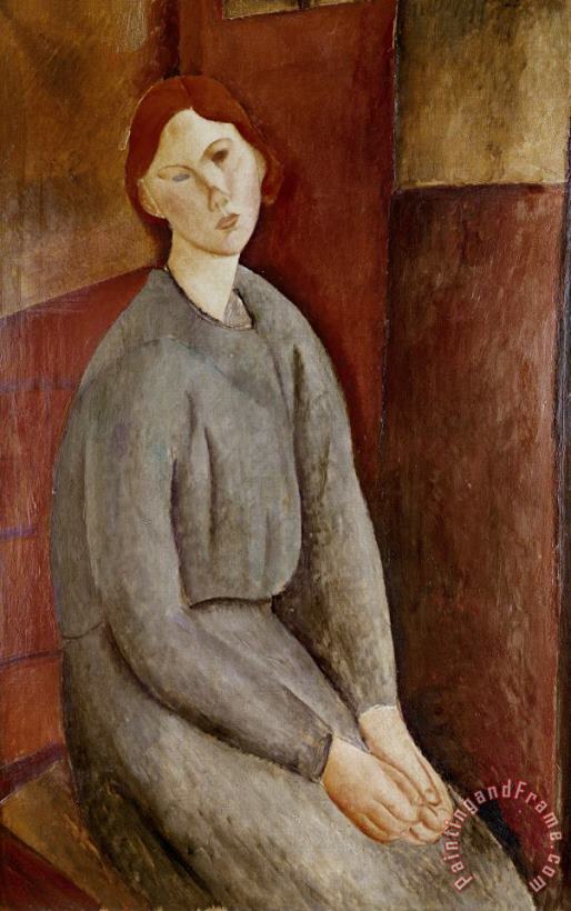 Portrait of Annie Bjarne painting - Amedeo Modigliani Portrait of Annie Bjarne Art Print