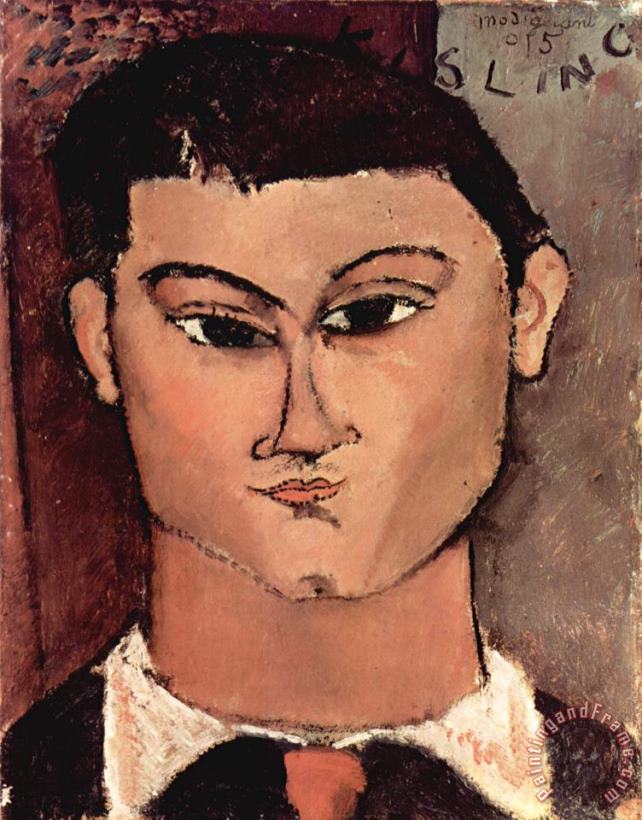 Amedeo Modigliani Portrait of Moise Kiesling, 1915 Art Painting